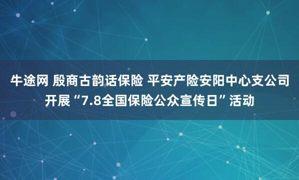 牛途网 殷商古韵话保险 平安产险安阳中心支公司开展“7.8全国保险公众宣传日”活动